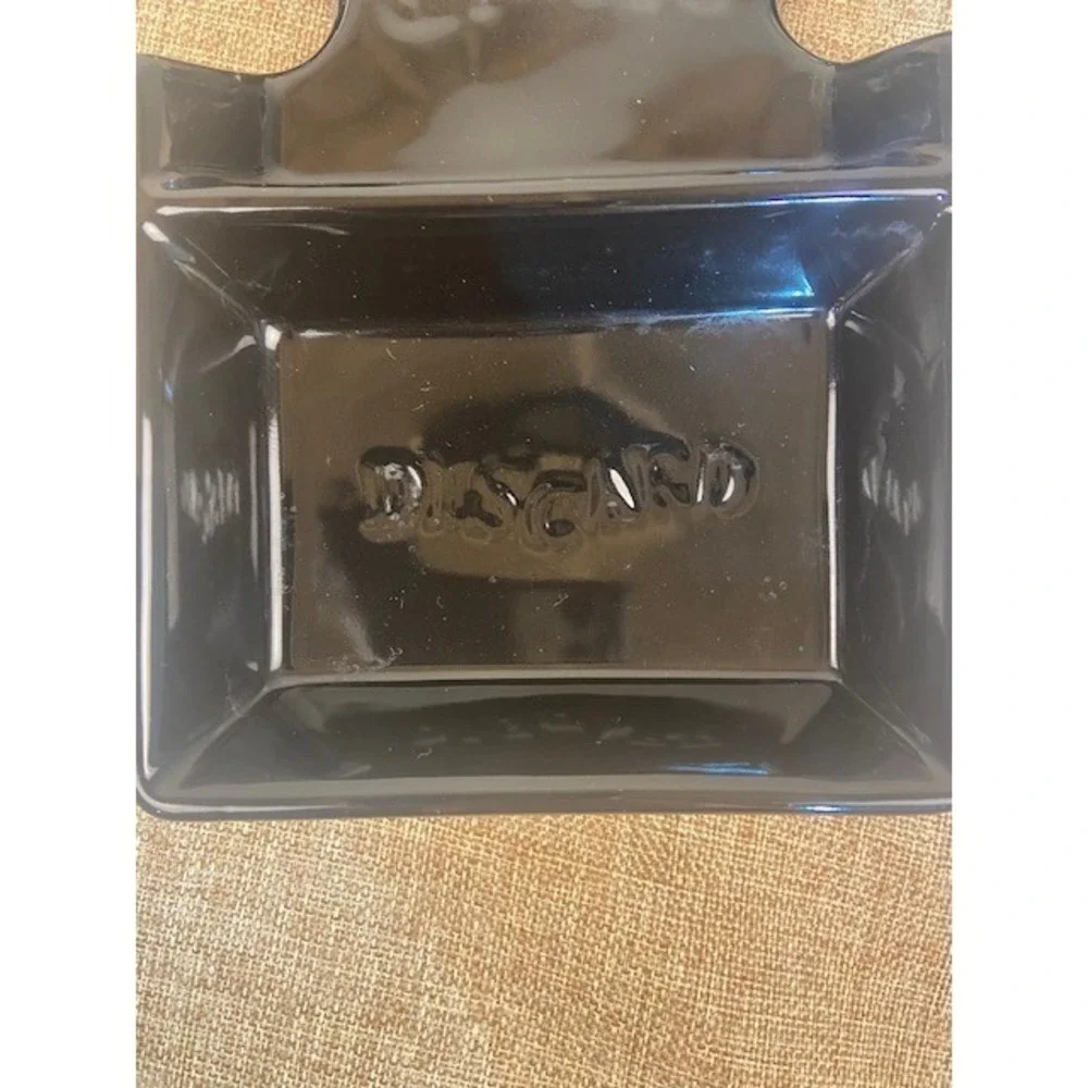 Restoration Hardware Black Ceramic Card Holder Pickup Discard Poker Accessory